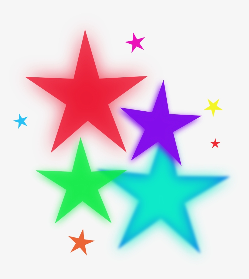 Stars, Party, Fiesta, Blue, Colorful, Glowing, Green - Colorful Stars Clipart, transparent png