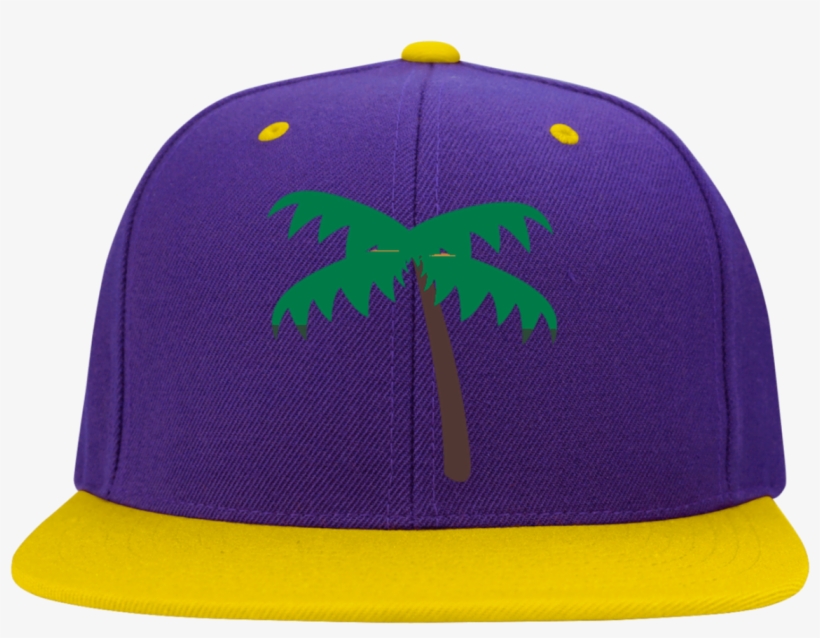 Palm Tree Emoji Stc19 Sport Tek Flat Bill High Profile - Badass Gold Queen Flat Bill High-profile Snapback Hat, transparent png
