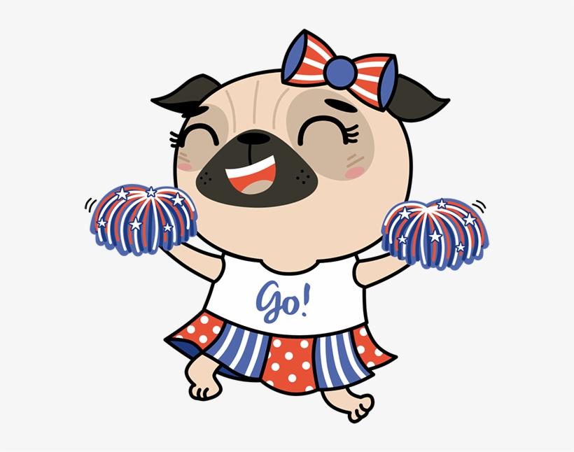Pugs & Kisses - Cartoon, transparent png