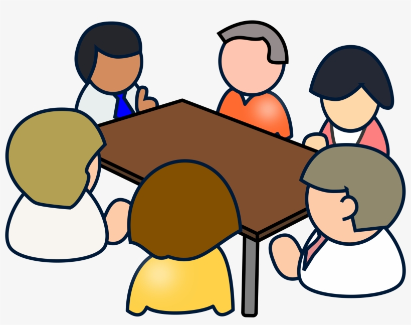 Svg Black And White Stock Diverse Meeting Big Image - Clip Art Meetings