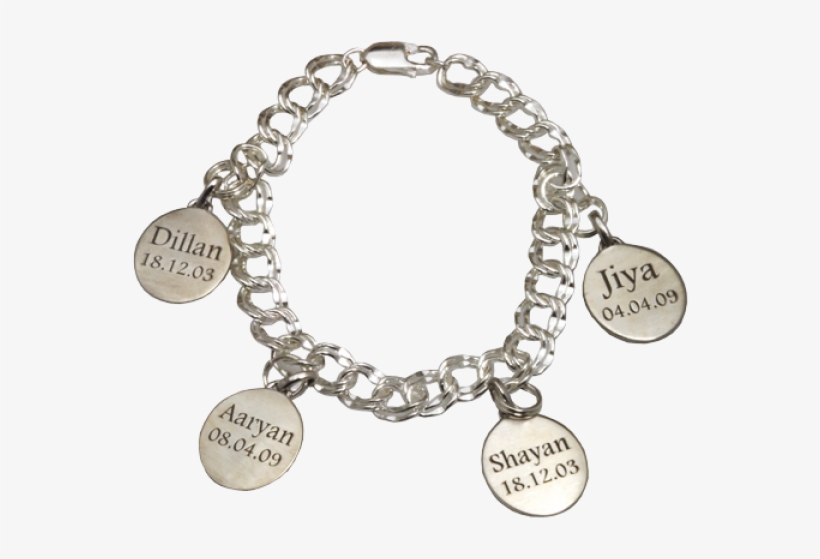 Description - Baby Handprint Petite Oval Charm Bracelet, transparent png