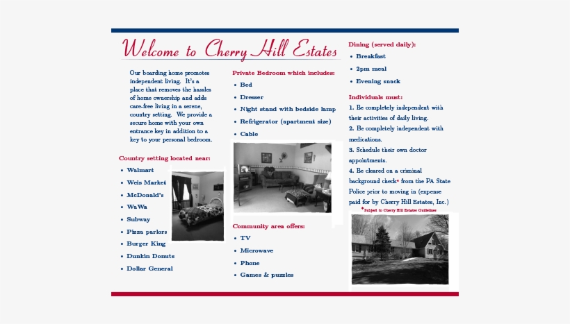 Cherry Hills B Brochure Png - Bed And Breakfast Brochures, transparent png