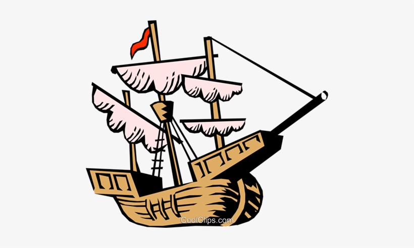 Christopher Columbus' Ship Royalty Free Vector Clip - Happy Columbus Day Clip Art, transparent png