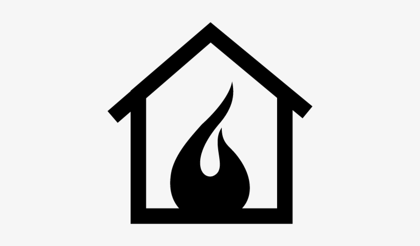 Fire Inside A Home Like Heating Symbol Vector - Home Heating Icon, transparent png