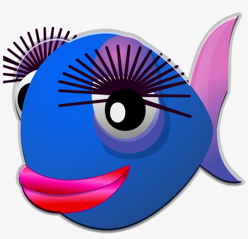 Eyelash Clipart Big - Cute Cartoon Fish Png, transparent png