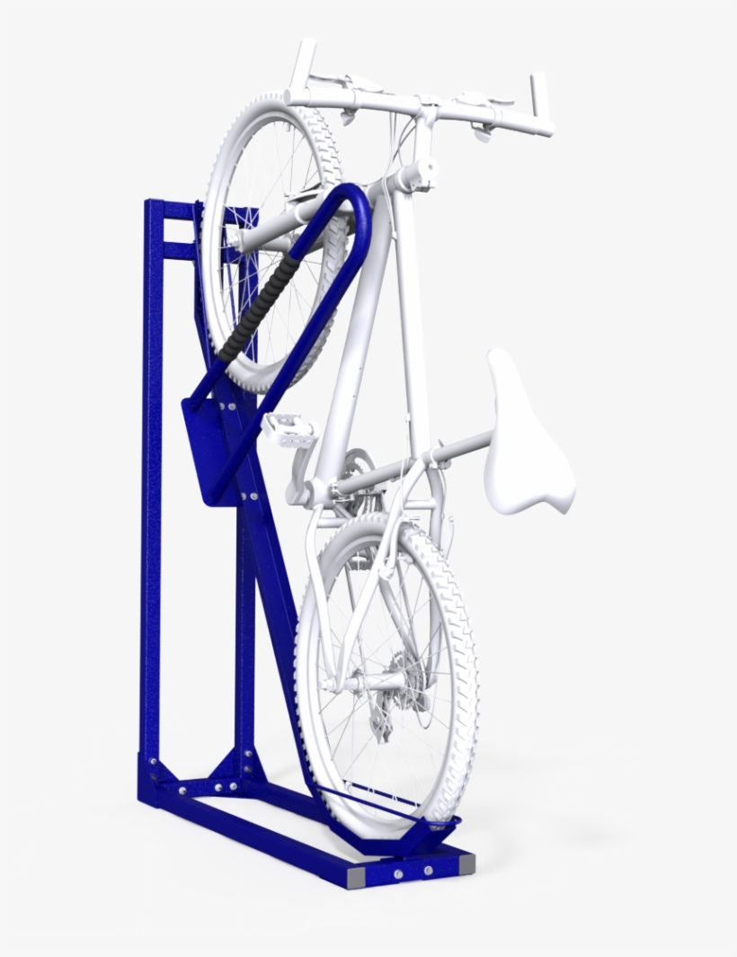 Semi Vertical 1 Bike Rack With Leaning Rail Fitted - Semi Vertical Bike Rack, transparent png