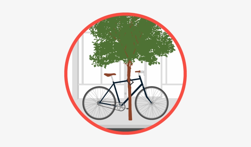 A Bike Locked To A Tree - Del Sol Projekt, transparent png