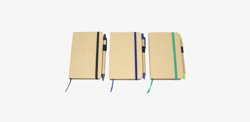 3 Pieces Of Recycled Notebook With A Ballpen Attached - Notebook, transparent png