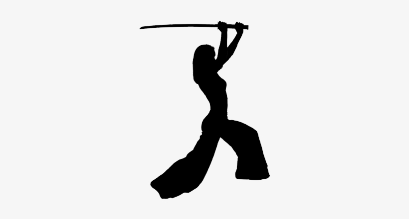 Sword A Major National Organization, Which Had Eliminated - Female Samurai Silhouette, transparent png