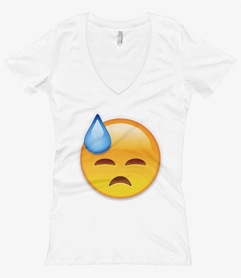 Women's Emoji V-neck - Crescent, transparent png