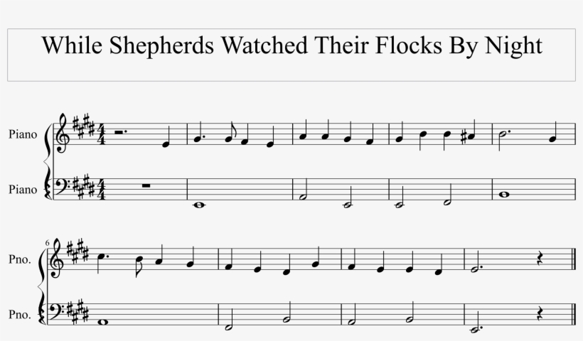 Source - Pianoandsynth - Com - Report - Dotted Half - While Shepherds Watched Their Flocks Keyboard Notes, transparent png