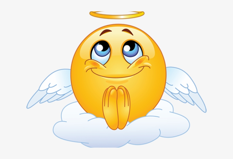 Emoji Face Clipart Angel - Angel Emoticon, transparent png