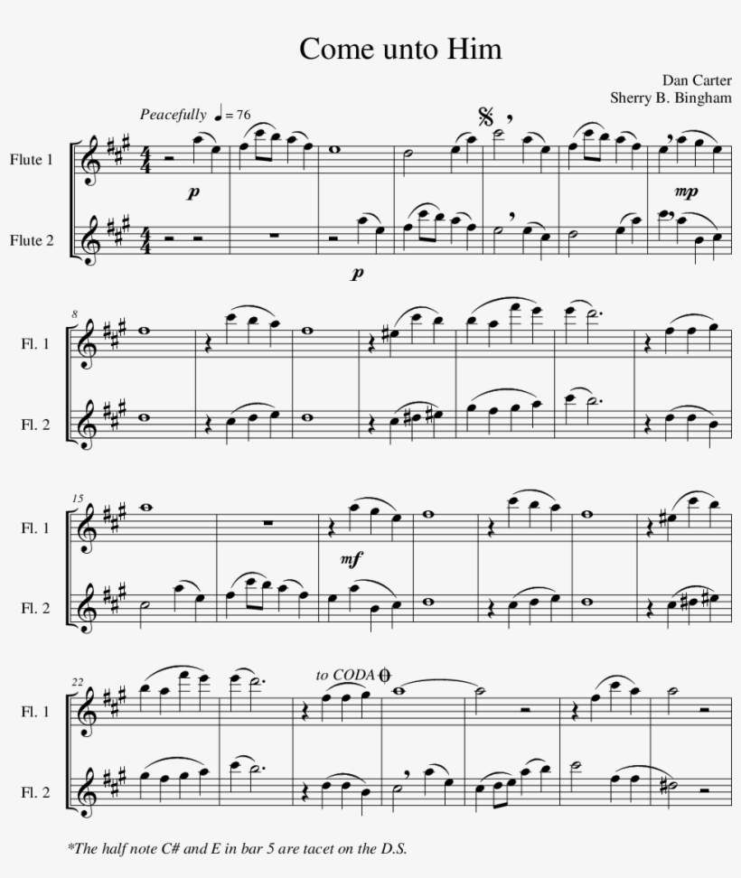 Sheet Music Picture - Oh Holy Night Pdf Flute, transparent png