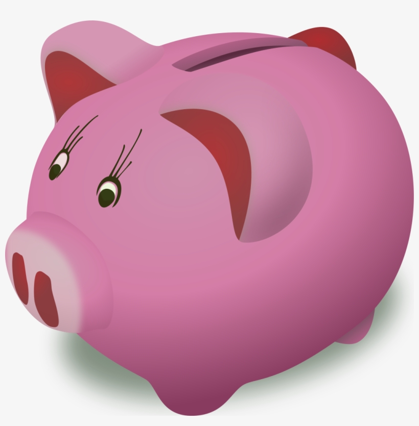 Open Clip Art Library Piggy Bank - Pink Piggy Bank Clip Art, transparent png