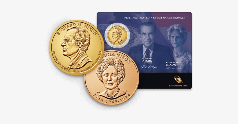 Nixon 2016 Presidential One Dollar Coin & First Spouse - 2016 Richard Nixon Presidential Dollar D Roll Uncirculated, transparent png