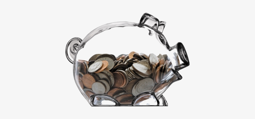 Piggy Bank Transparent Background Download - Glass Piggy Bank With Money, transparent png