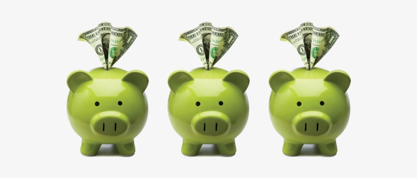 Nj Solar Energy Savings - Green Piggy Bank With Money, transparent png