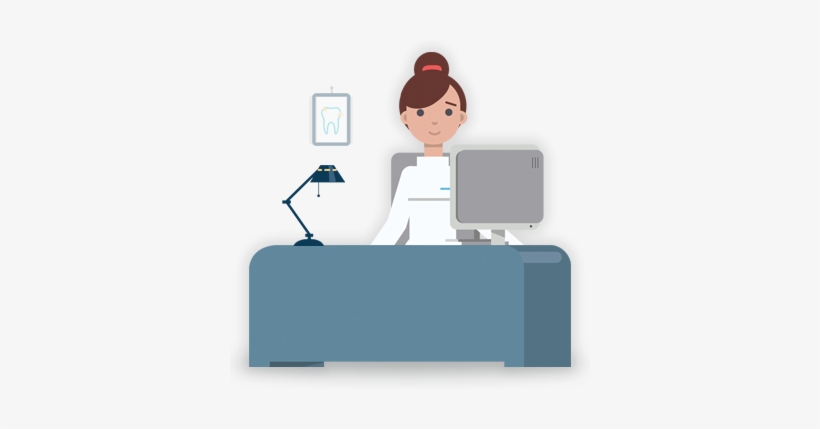 Dentist Cartoon - Computer Desk, transparent png