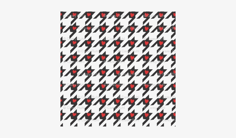 Tiny Red Hearts On Houndstooth - Pattern, transparent png