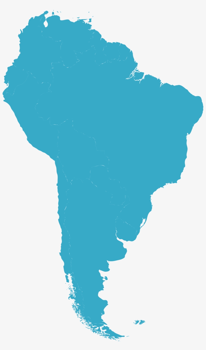 Open - South America Blue Map, transparent png