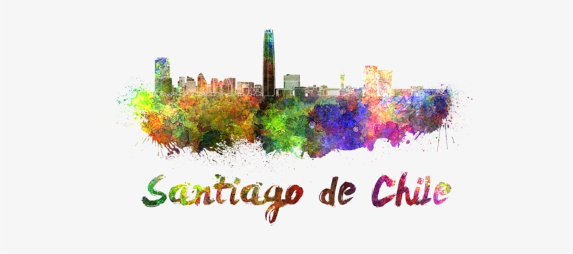 Chile Skyline In Watercolor By Pablo - Santiago De Chile Skyline In Watercolor, transparent png