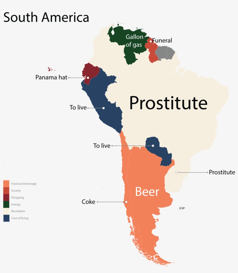 The Most Googled Products In Every Country In One Crazy - South America Iq Map, transparent png