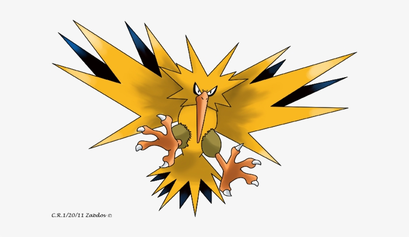 Zapdos Is One Of The Three Winged Mirages Along With - Shiny Zapdos, transparent png