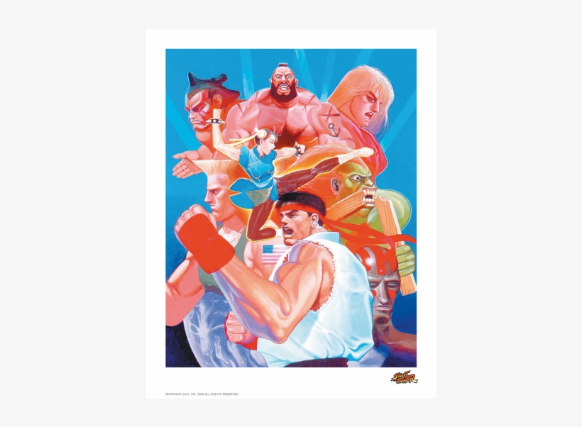 Street Fighter Lithograph Hadouken - Street Fighter Ii Poster, transparent png