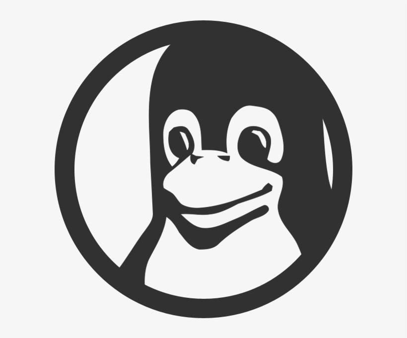 Linux Logo Png - Linux Tux Black White, transparent png