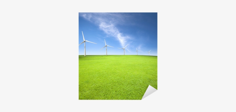 Wind Turbines In An Green Field With Cloud Background - Wind Turbine, transparent png