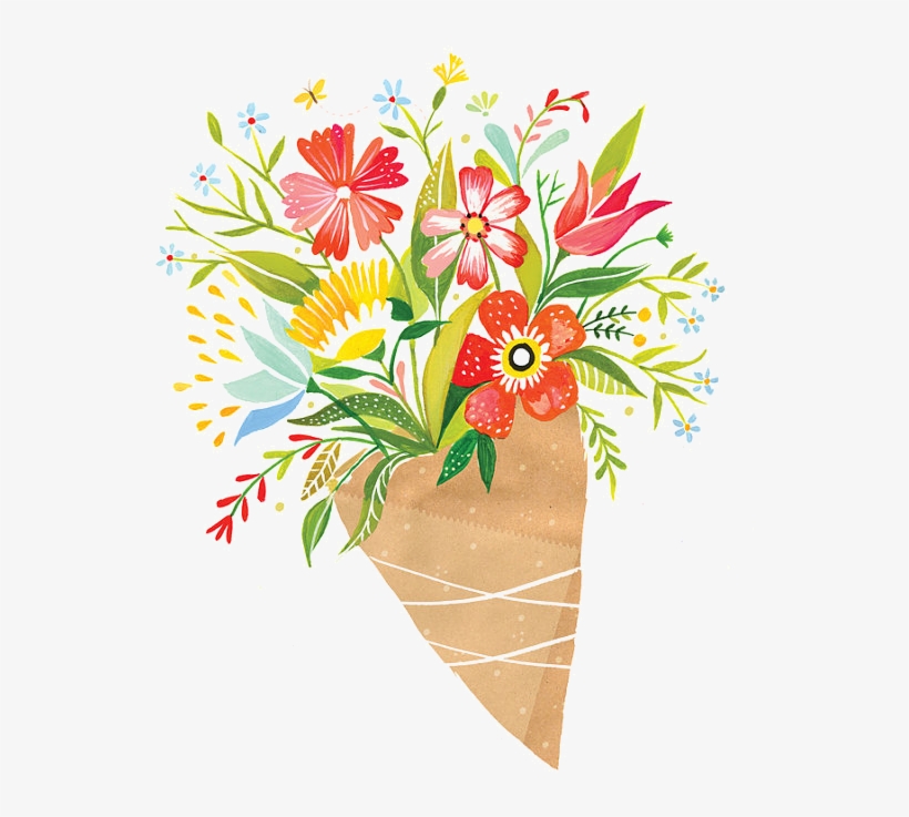 Wildflower Bouquet Drawing At Getdrawings - Illustrations By Katie Daisy, transparent png