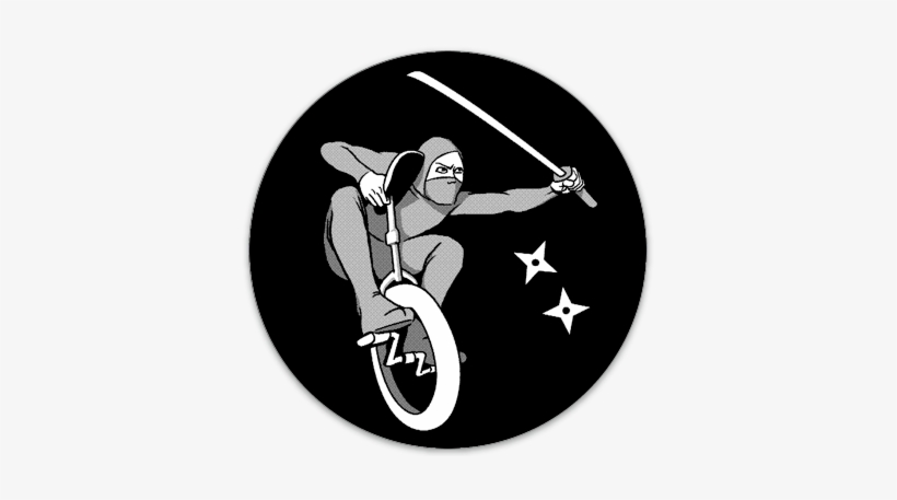Ninja On A Unicycle Sticker - Sports, transparent png