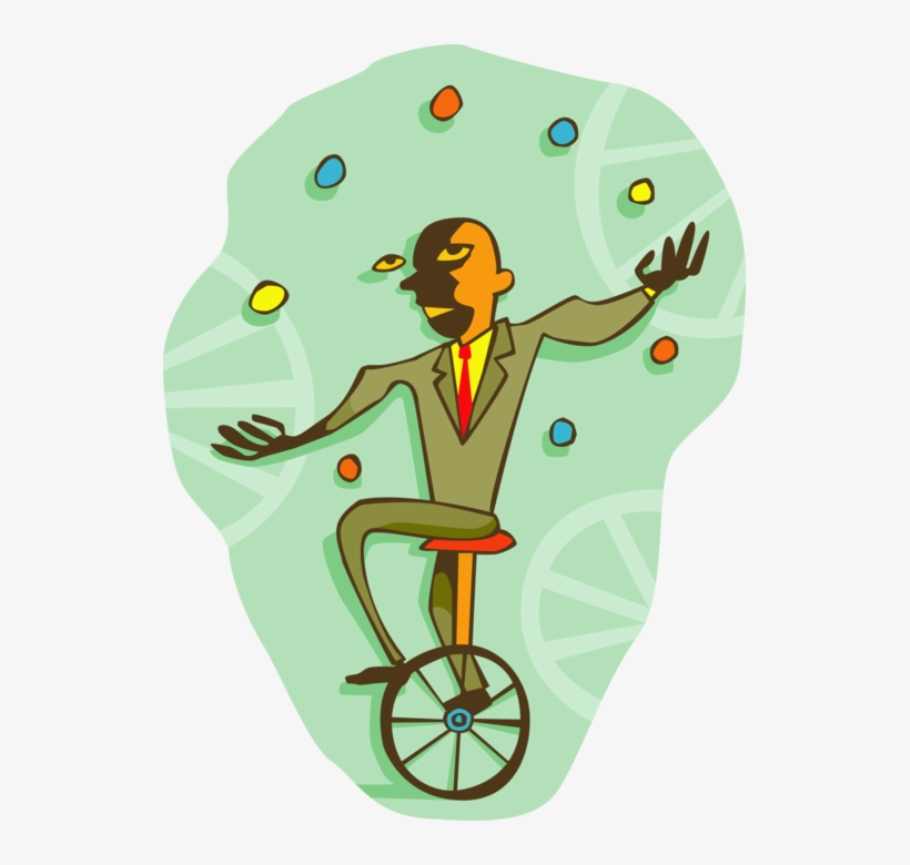 Vector Illustration Of Multitasking Businessman Juggling - Bodily Kinesthetic, transparent png
