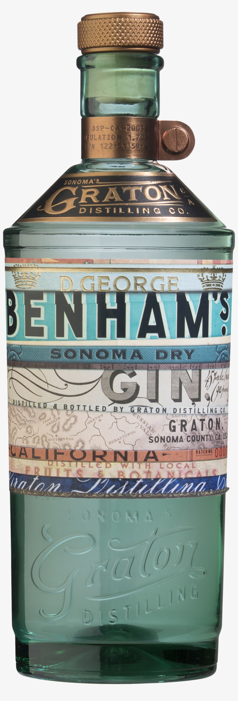 George Benham's Sonoma Dry Gin - D George Benham's Gin, transparent png
