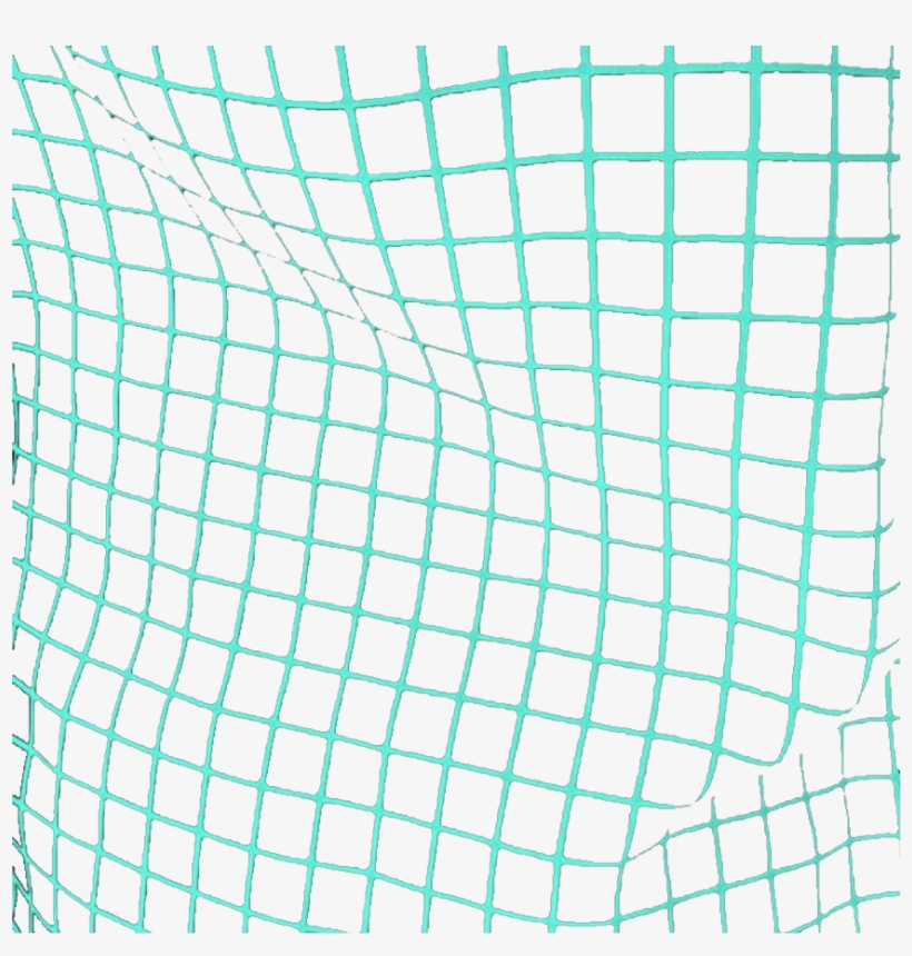Ftestickers Overlay Lines Grid Perspective Teal Green - Aesthetic Wavy Grid, transparent png