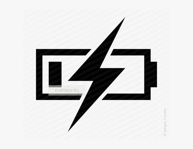 Vector Icon Of Lightning Over Flat Battery - Battery Vector Icon Png, transparent png