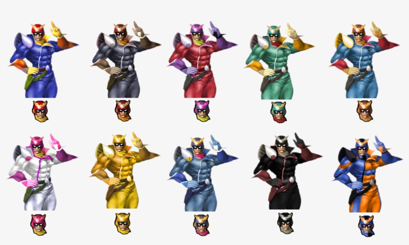 Falconaltcostumes1 - Captain Falcon Alternate Costume Smash 4, transparent png