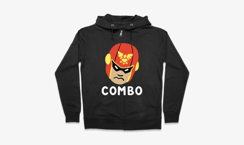 Captain Falcon Zip Hoodie - Halloween Gives Me The Real Big Frighten Hoodie: Funny, transparent png