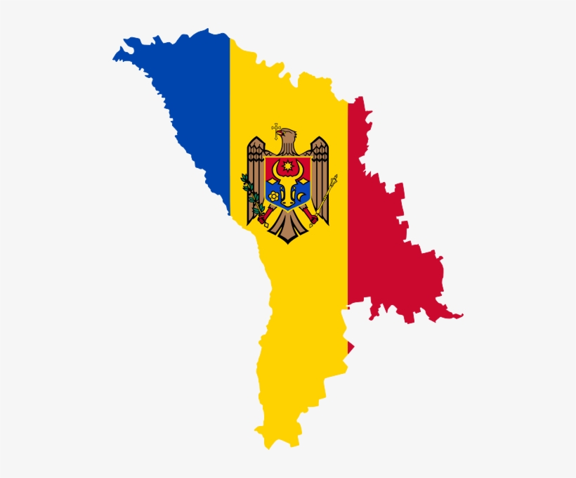 500px-flag Map Of Moldova - Moldova Flag Map, transparent png