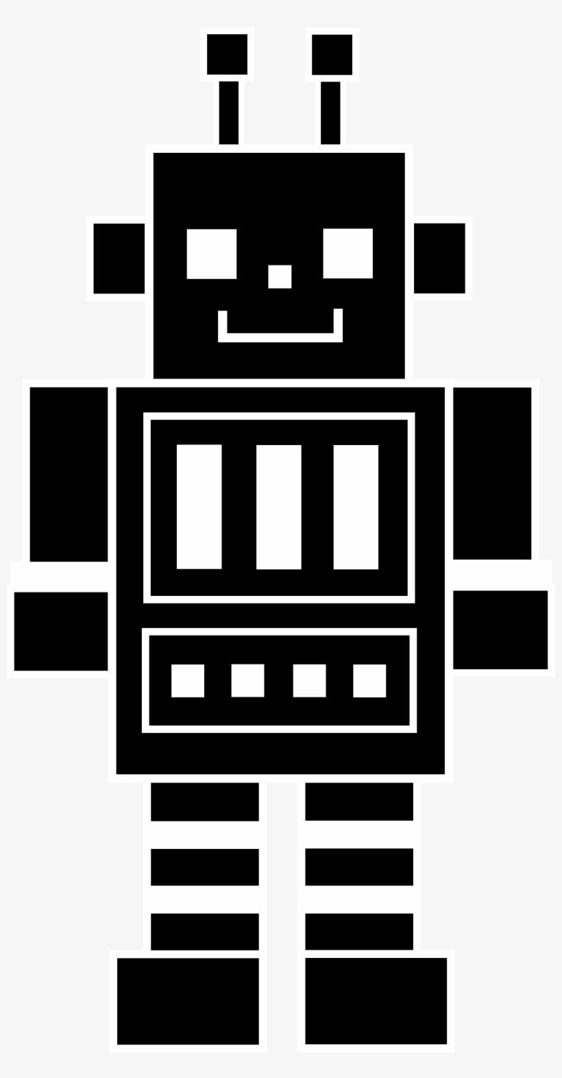 Black Robot Silhouette - Robotics Black And White Clipart, transparent png