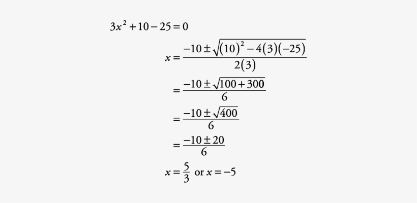 Quadratic Formula Example With Solution, transparent png