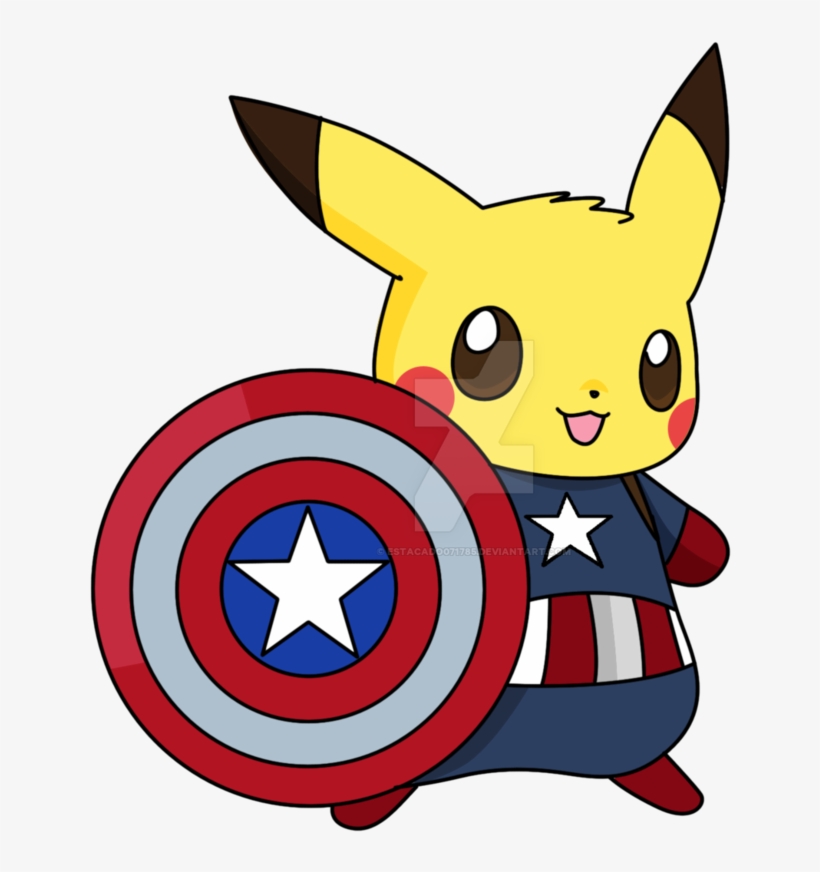 Captain America Clipart Team Captain - Pikachu Captain America Shirt, transparent png
