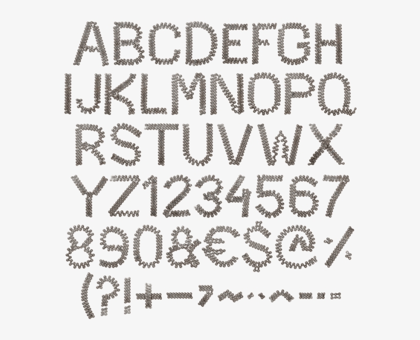 Zigzag Font, transparent png