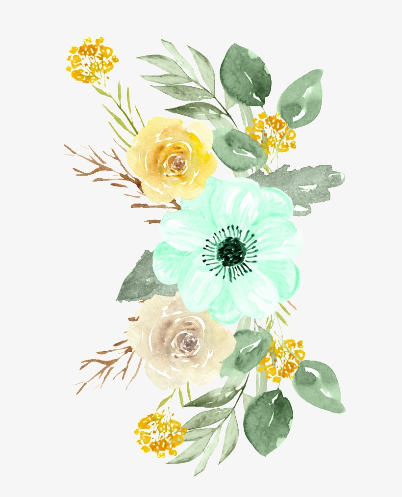Hand Painted Summer Fresh Poster Background Pattern - Reizend Minze Und Gelbe Hochzeit Danken Ihnen Karte, transparent png