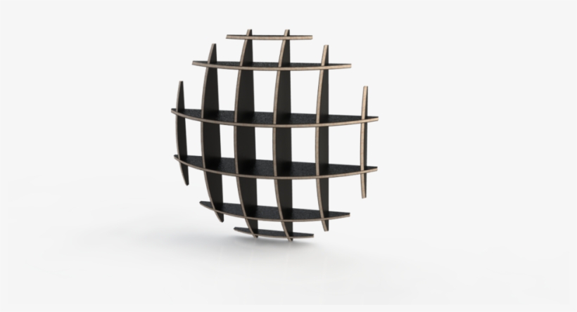 Spherical Wall Shelf Made Of Dendrolight Panels - Shelf, transparent png