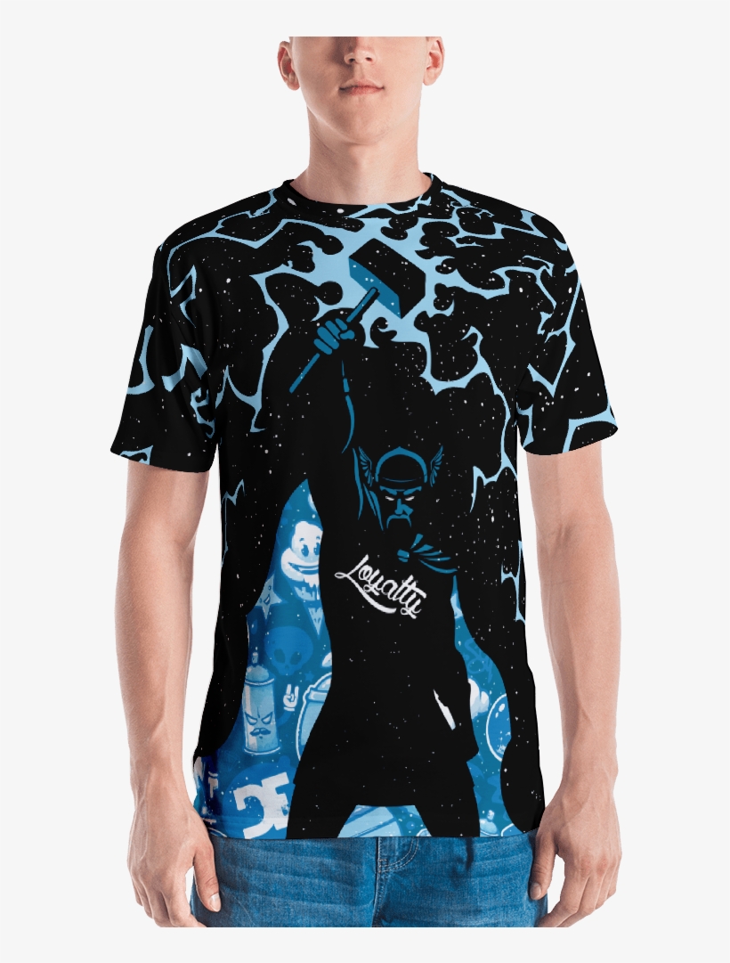 Loyalty Lighting Hammer All Over Print Crew - Marine Corps American Flag Shirt - Us Flag Shirt -, transparent png