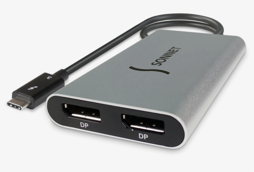 Thunderbolt 3 To Dual Displayport Adapter - Sonnet Thunderbolt 3 To Dual Displayport Adapter, transparent png