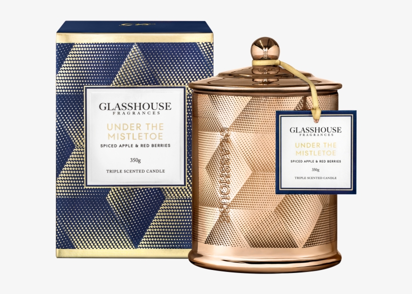 Under The Mistletoe Spiced Apple & Red Berries 2017 - Glasshouse Fragrances Night Before Christmas 350g Triple, transparent png