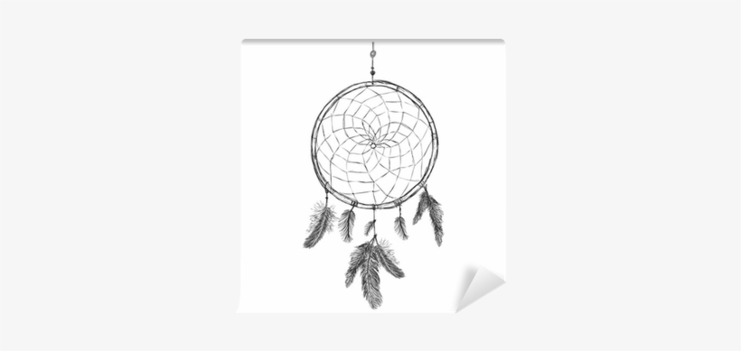 Vector Sketch Indian Mascot Dream Catcher Wall Mural - Dreamcatcher, transparent png