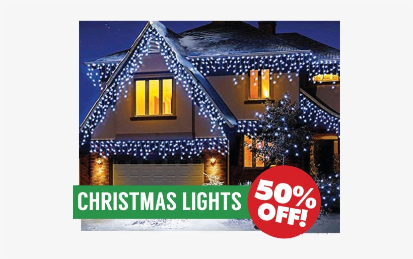 See All Our Departments - 360 Blue & White Led Snowing Icicle Lights With, transparent png